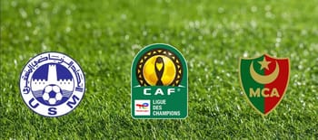 Logos des équipes de football Maghrebactu, MC Alger et US Monastir.