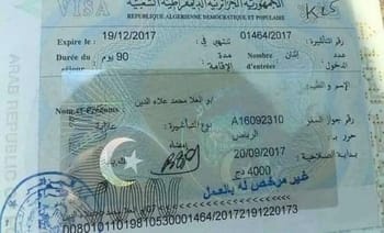 Visa algérien avec augmentation des tarifs pour visas et cartes professionnelles.