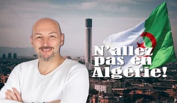 Marc Mauco avec drapeau algérien, message de soutien à l'Algérie.