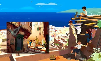 Scène de la Petite Casbah, dessin animé sur l'Algérie de 1955.