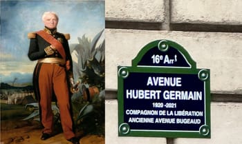 Plaque commémorative de l'avenue Hubert Germain à Paris.