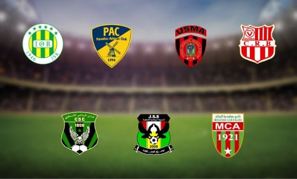 Logos des clubs de football algériens en compétition.