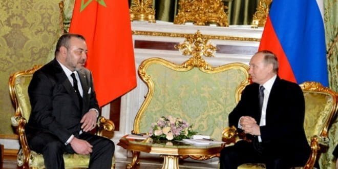 Le roi du Maroc Mohammed VI soutient-il vraiment Poutine ? Le roi du Maroc et Poutine lors d'une réunion officielle.