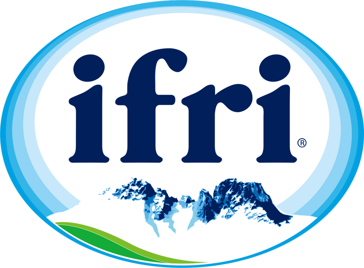 Logo de l'entreprise Ifri avec montagnes et nature.