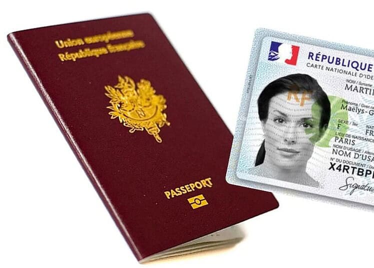 Passeport et carte d'identité française pour citoyens français et étrangers.