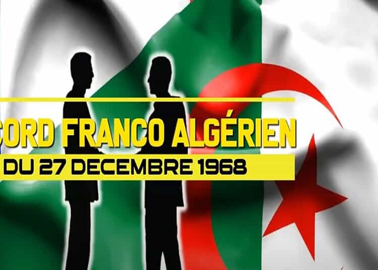 France–Algérie : vers un changement clé de l’accord de 1968 Représentation de l'accord franco-algérien de 1968 avec silhouettes.