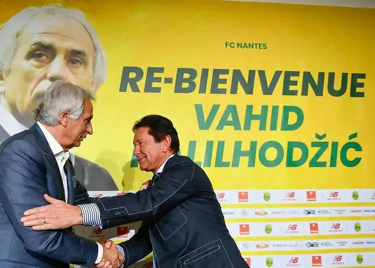 Vahid Halilhodzic accueilli chaleureusement par le président du FC Nantes.