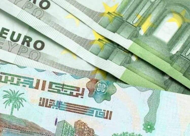 Billets d'euros et de dinar algérien en gros plan.