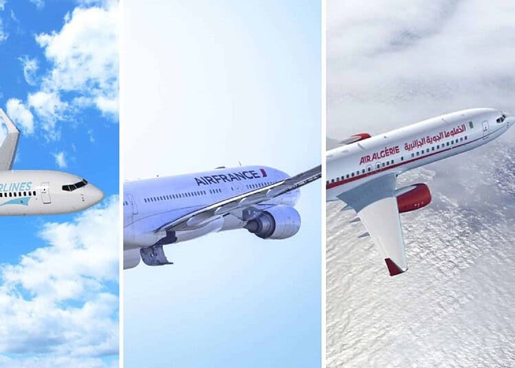 Vols Algérie-France : billets à 30 € avec ASL Airlines Avions en vol au-dessus des nuages, images de compagnies aériennes algériennes.