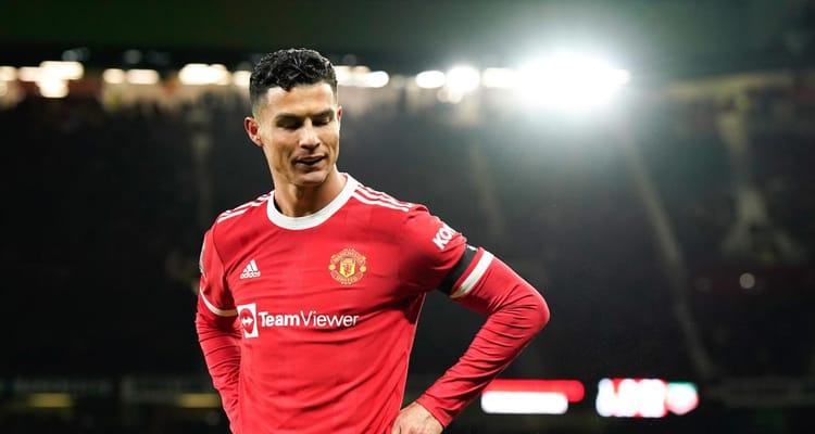 Cristiano Ronaldo en action lors d'un match de football avec Manchester United.