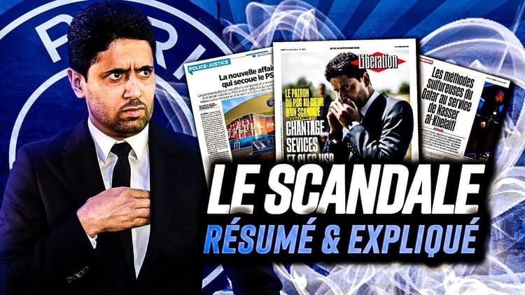 Coupe du monde : Le Qatar cité dans un autre scandal impliquant un franco-algérien et Nasser Al-Khelaifi Homme en costume noir avec presse écrite en arrière-plan.
