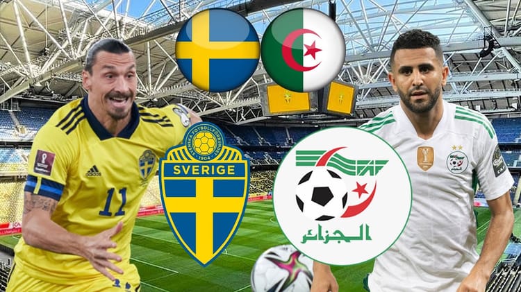 Match amical entre l'Algérie et la Suède dans un stade moderne.