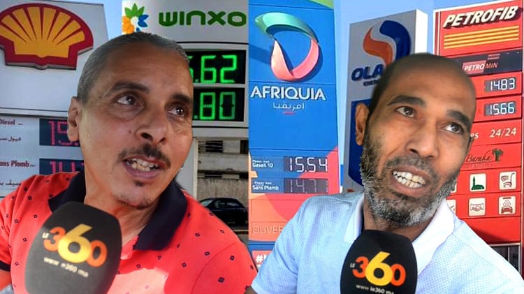 Les Marocains en colères face à l’augmentation du prix des carburants Hommes marocains exprimant leur mécontentement à la station-service.