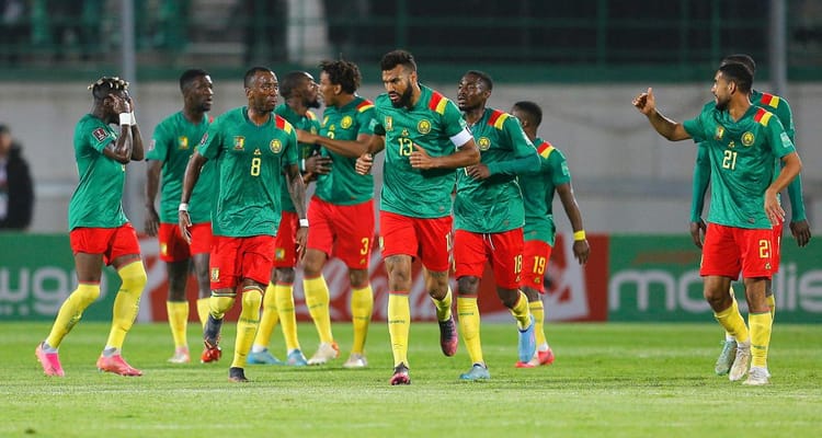 Les joueurs du Cameroun en action lors de la Coupe du Monde au Qatar.