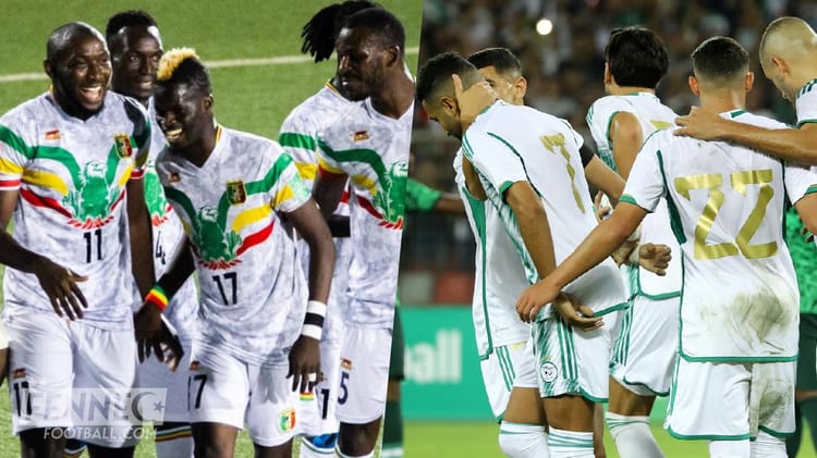 Match amical : L’Algérie et le Mali se neutralisent Équipes nationales d'Algérie et du Mali lors d'un match amical de football.