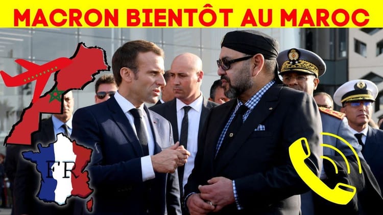 Macron et Mohammed VI en discussion lors d'une rencontre officielle.