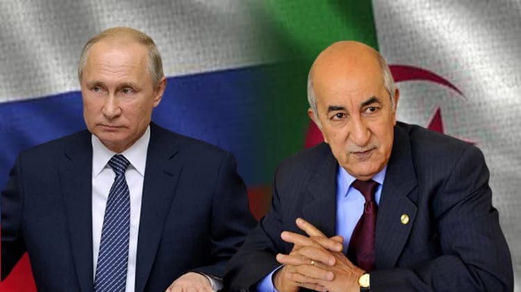 Vladimir Poutine et un officiel algérien lors d'une rencontre diplomatique.
