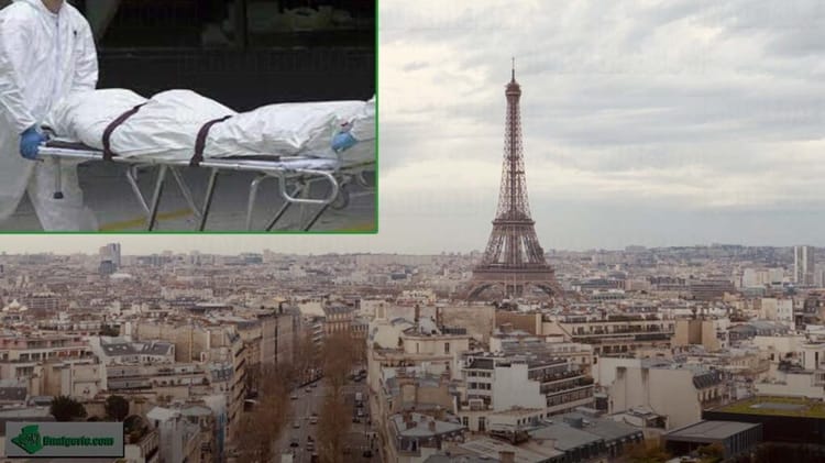 Vue de Paris avec la Tour Eiffel et une scène médicale.