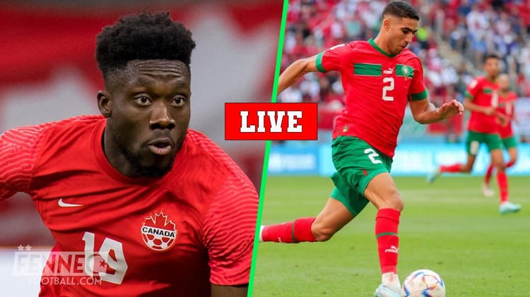 Joueur marocain en action lors du match contre le Canada en Coupe du Monde 2022.