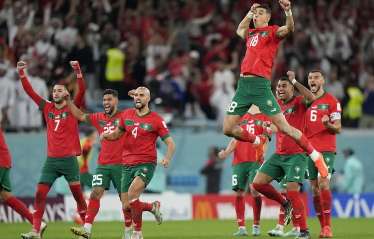 CAN 2024 : Le Maroc n'est pas exempt des mauvaises nouvelles Les joueurs marocains célèbrent leur victoire lors de la Coupe du Monde.
