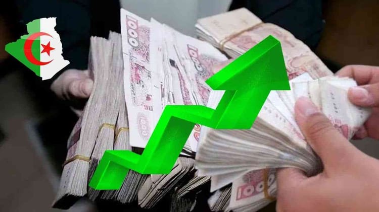 Algérie: Voici les conditions de la hausse des salaires dans le secteur privé Argent en billets avec flèche verte indiquant une croissance.
