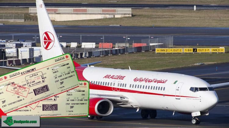 Avion Air Algérie prêt à décoller ou atterrir à l'aéroport.