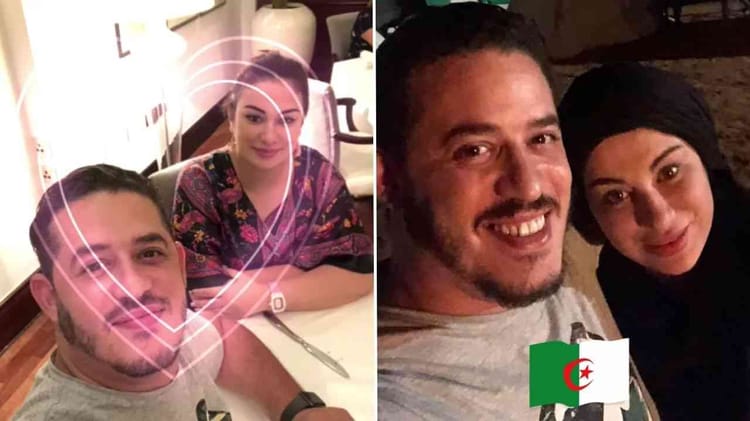 Photo d'un couple avec un message touchant de Rym Ghazali.
