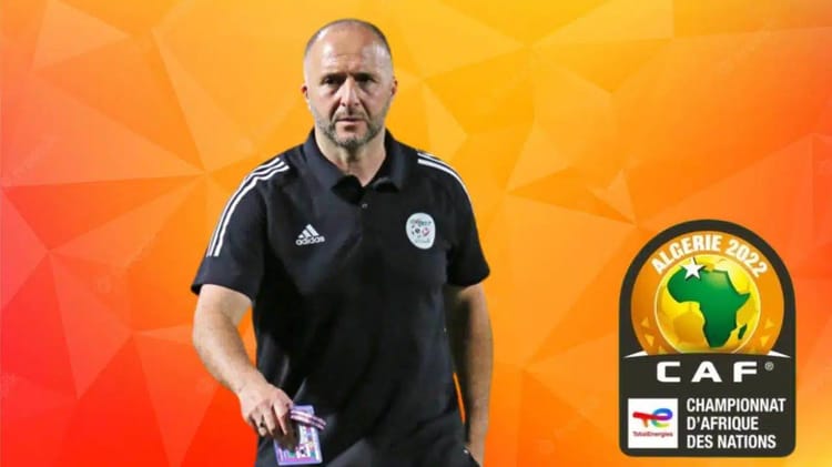 Belmadi, entraîneur de l'Algérie, à la cérémonie d’ouverture du CHAN 2022.