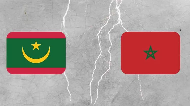 Drame : Dans un bombardement marocain, des mauritaniens en paient les frais. Drapeaux de la Mauritanie et du Maroc avec éclairs en arrière-plan.