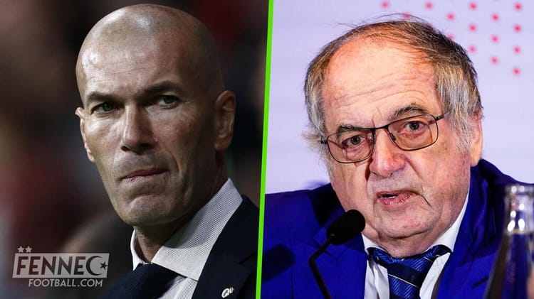 Zidane et Noël Le Graët lors d'une conférence de presse.