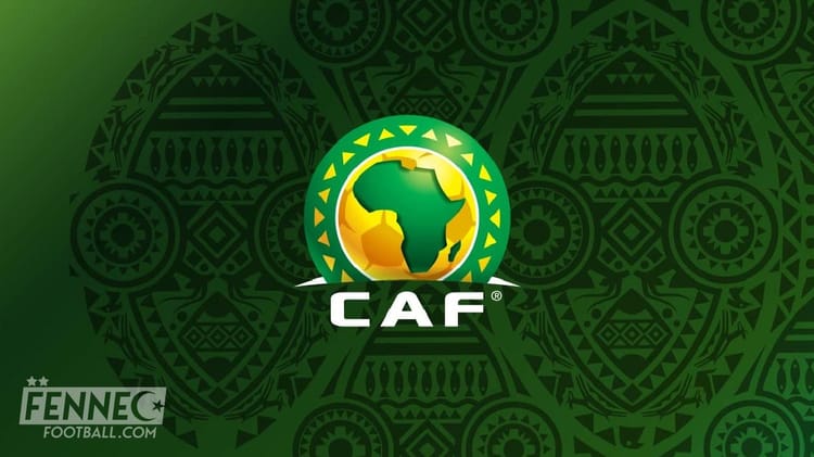 Logo de la CAF avec l'Afrique centrale et le continent africain.