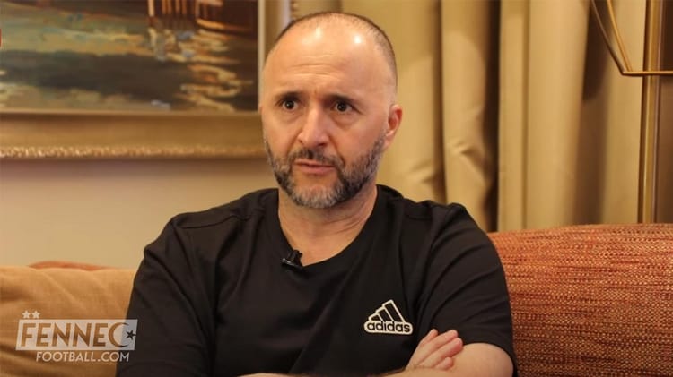 Djamel Belmadi lors d'une interview avant le match contre le Niger.