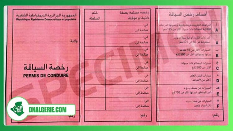 Permis de conduire algérien, document officiel, procédure d’échange.