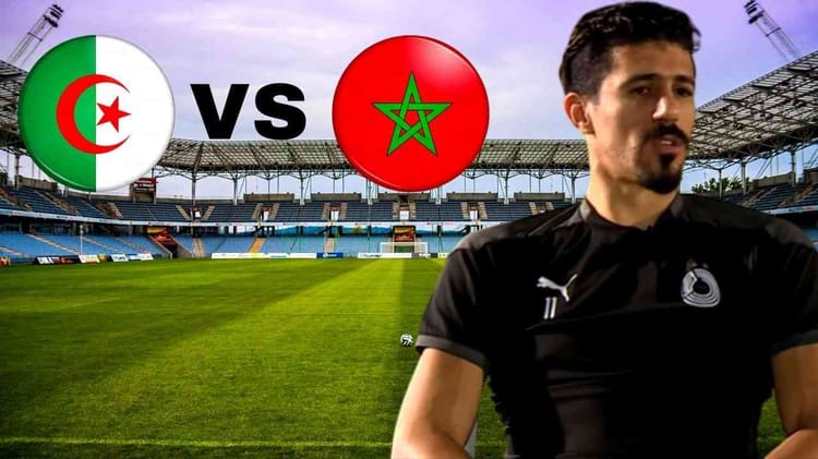 Match amical entre l'Algérie et le Maroc au stade.