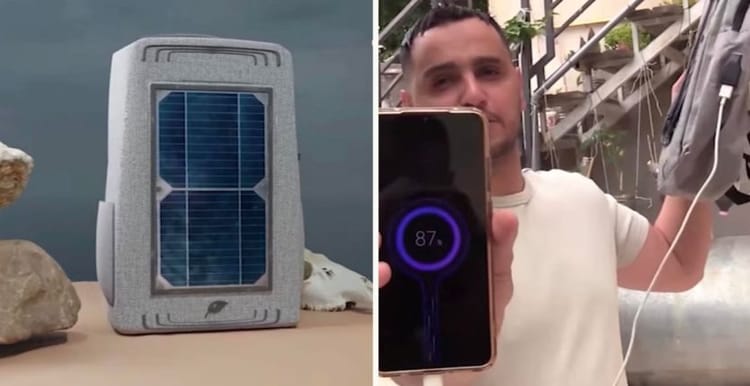 Cet ingénieur algérien invente un cartable avec panneau solaire Inventeur algérien avec panneau solaire portable et innovant.