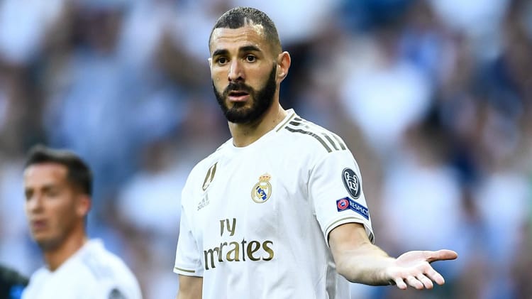Karim Benzema, joueur de football du Real Madrid, lors d'un match important.