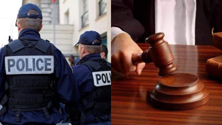 Policiers en uniforme lors d'une intervention à Al-Jazzar.