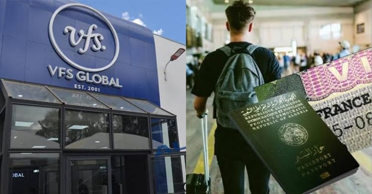 Communiqué urgent de VFS Global : Ce qu'il faut savoir Jeune avec valise et passeport à l'aéroport d'Alger.