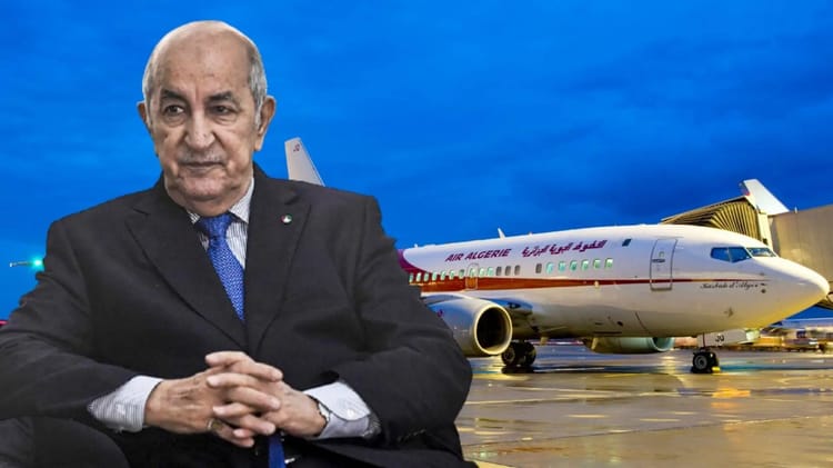 Tebboune compte établir des liaisons aériennes directes avec ces pays africains Président Tebboune devant un avion, lien aérien avec l'Afrique.
