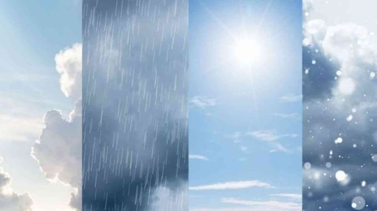 Différents types de météo en Algérie, pluie, soleil et orages.