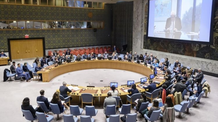 Réunion du Conseil de sécurité de l'ONU sur l'Afrique avec plusieurs délégués.