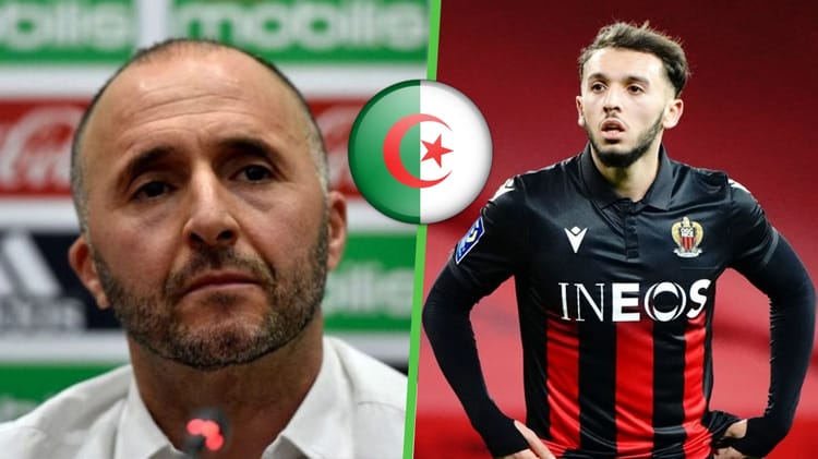 Fennec: Amine Gouiri parle de l'impact du rôle de Belmadi dans son choix Amine Gouiri, joueur de football en maillot de l'équipe d'Algérie.