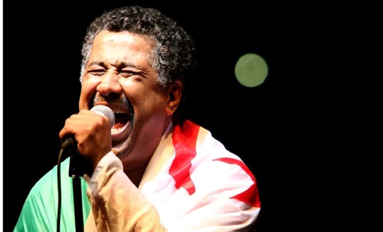 Chanteur passionné en pleine performance avec microphone.