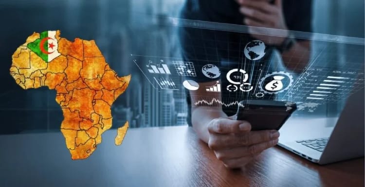 Classement des Startups en activité : L’Algérie 2e en Afrique Carte de l'Afrique avec focus sur l'Algérie et croissance économique.