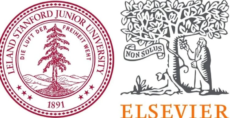 Logo de l'université de Stanford avec arbre et texte en allemand.