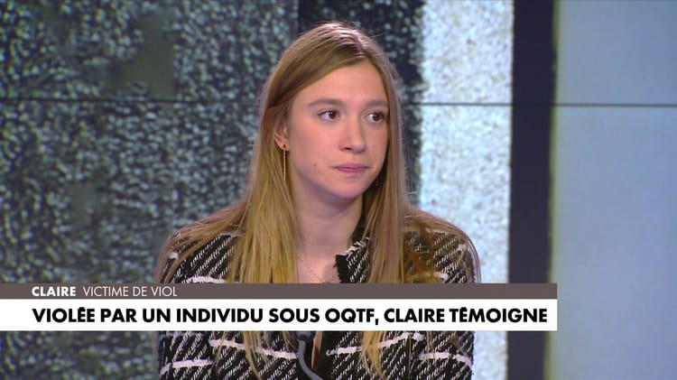 Violée par un OQTF, Claire se déchaine et défend la cause des femmes victimes de tels actes Jeune femme blonde témoignant lors d'une interview sur l'OQTF.