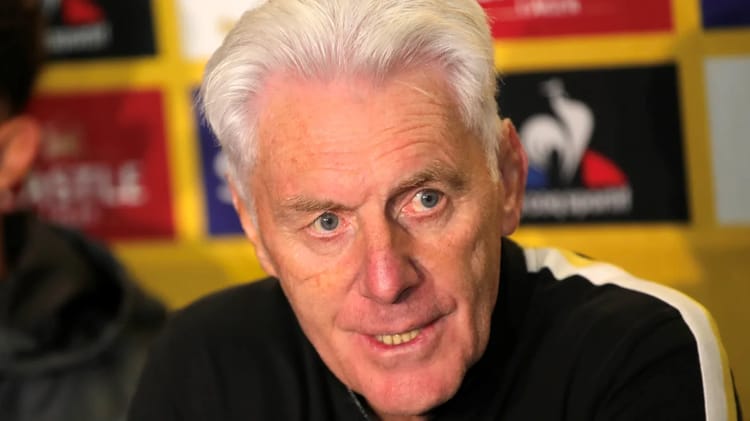 Hugo Broos, entraîneur, lors d'une conférence de presse pour la CAN 2023.