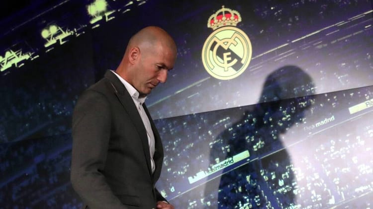 Zidane lors de sa présentation au Real Madrid.