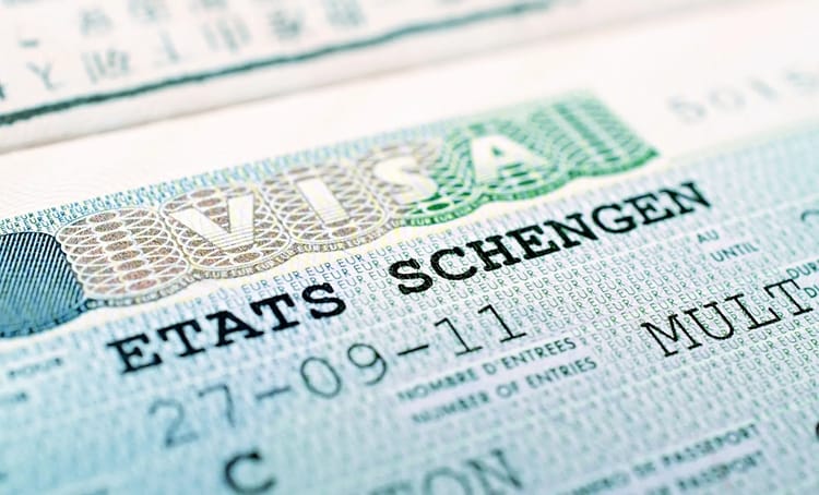 Visa Schengen pour l'Algérie, document officiel avec tampon et détails.