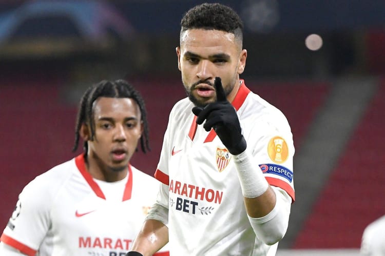 Maroc : Youssef En-Nesyri crée la controverse au FC Séville Youssef En-Nesyri lors d'un match du FC Séville.